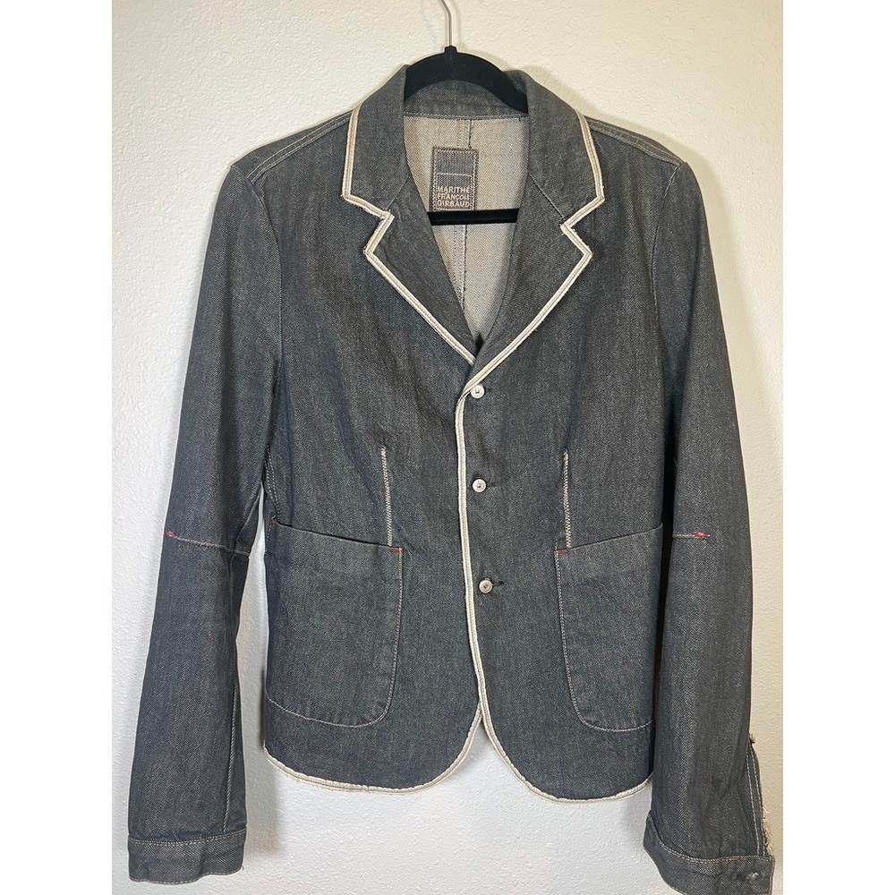 Marithe Francois Girbaud Blazer Jacket Denim XS Y2K Avant Garde Designer French